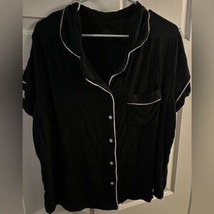 XXL Stars Above Black Pajama Top with White Accents